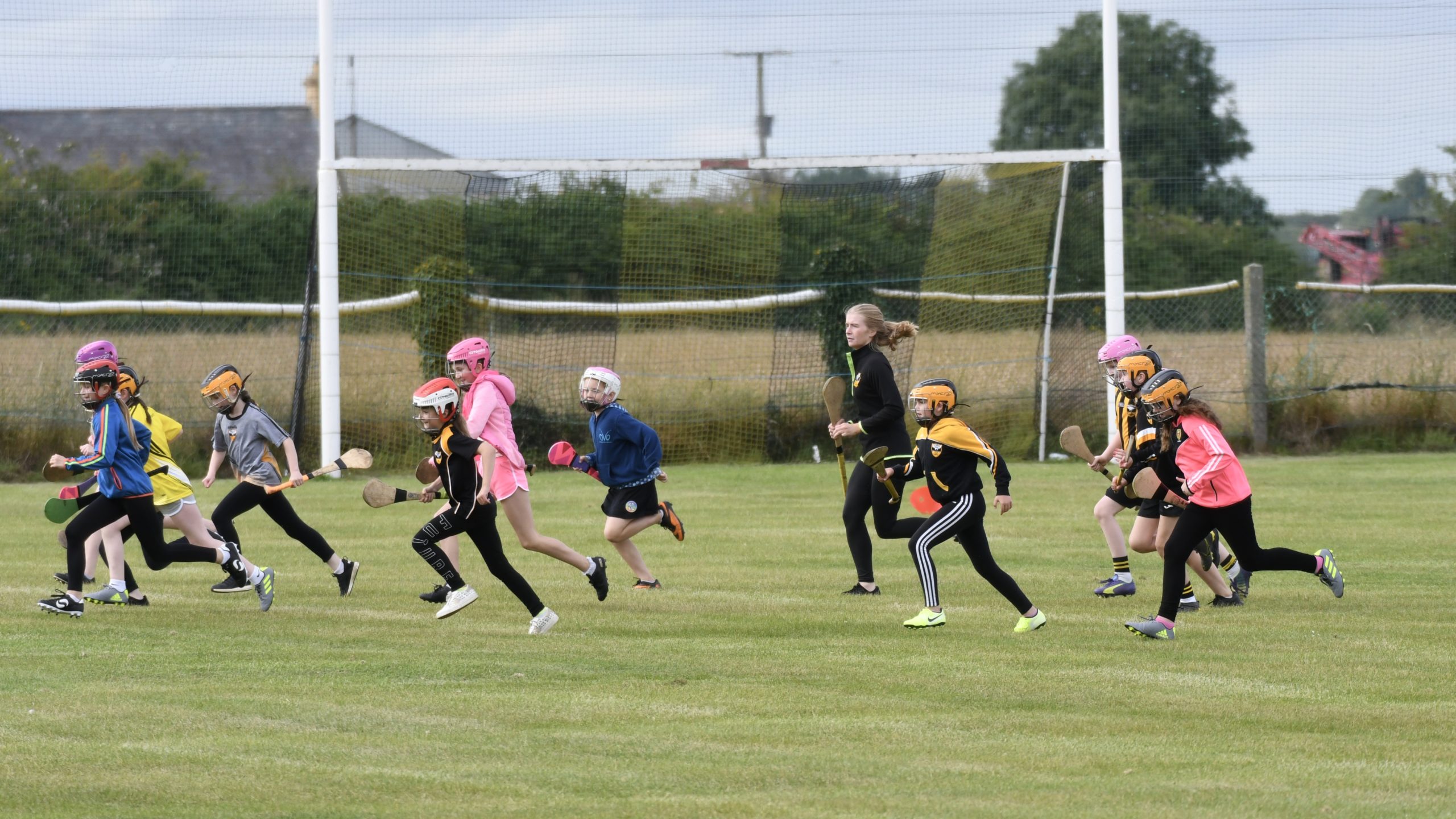 The Camogie girls take to the four corners for an evening of training