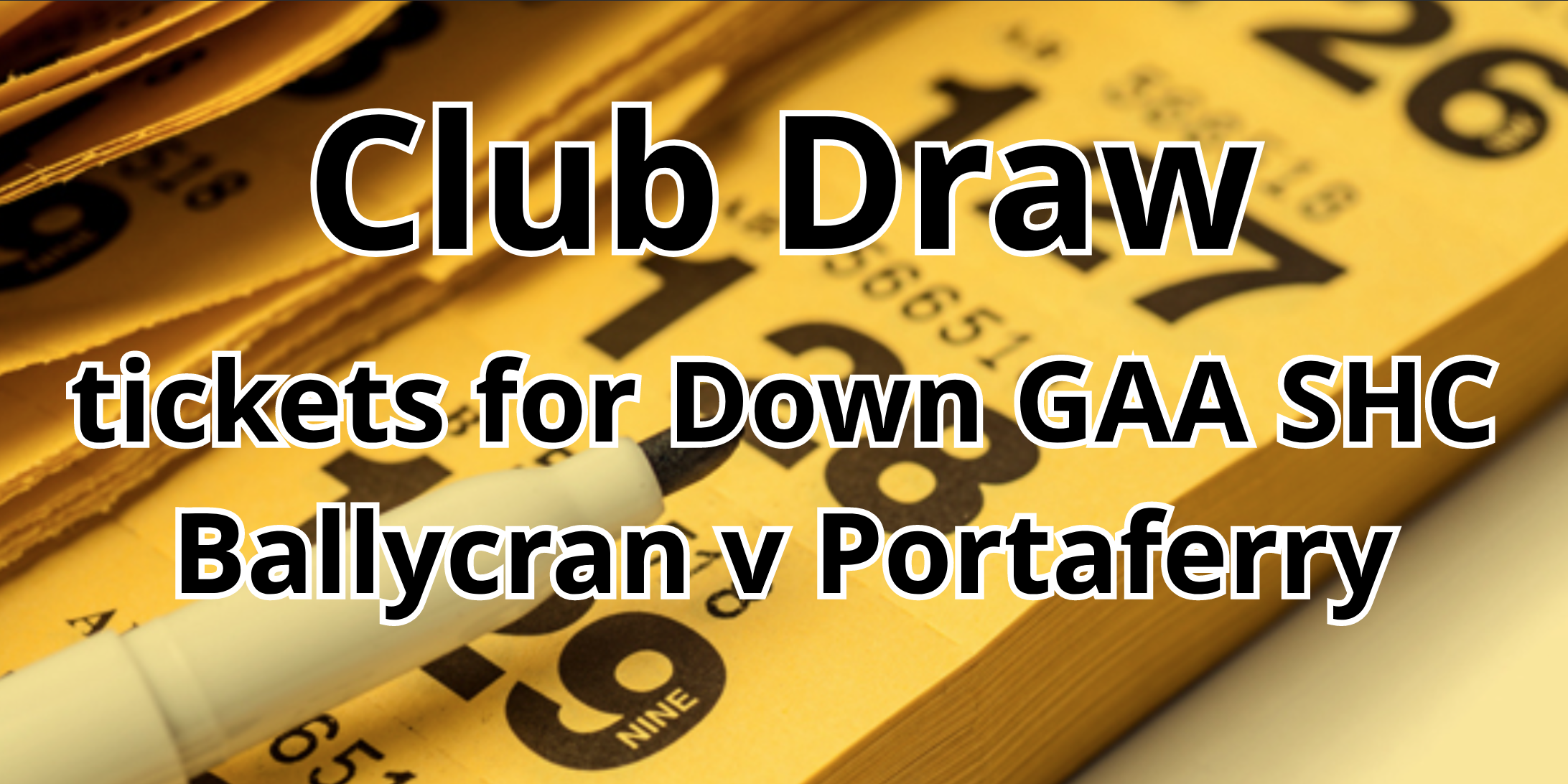 Ticket draw results for the Down GAA SHC game Ballycran v Portaferry